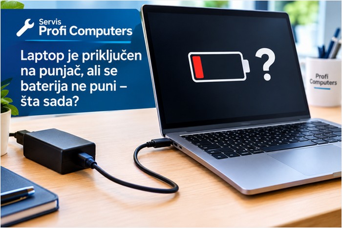 Baterija se ne puni a laptop priključen